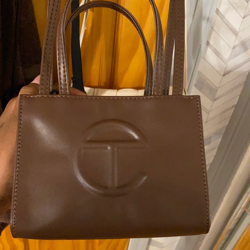 Chocolate mini Telfar bag (sold)
